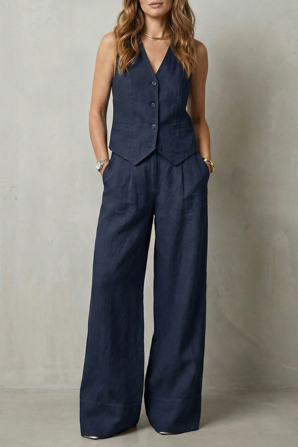 Linéaura – Relaxed tailored elegance – Vest and trouser set