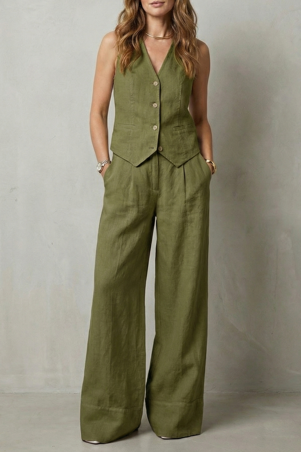 Linéaura – Relaxed tailored elegance – Vest and trouser set