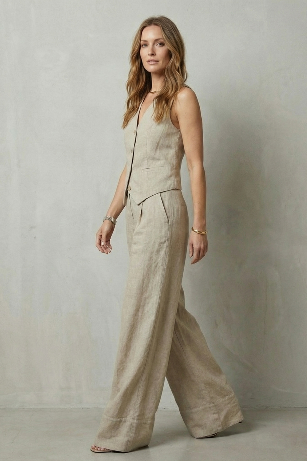 Linéaura – Relaxed tailored elegance – Vest and trouser set