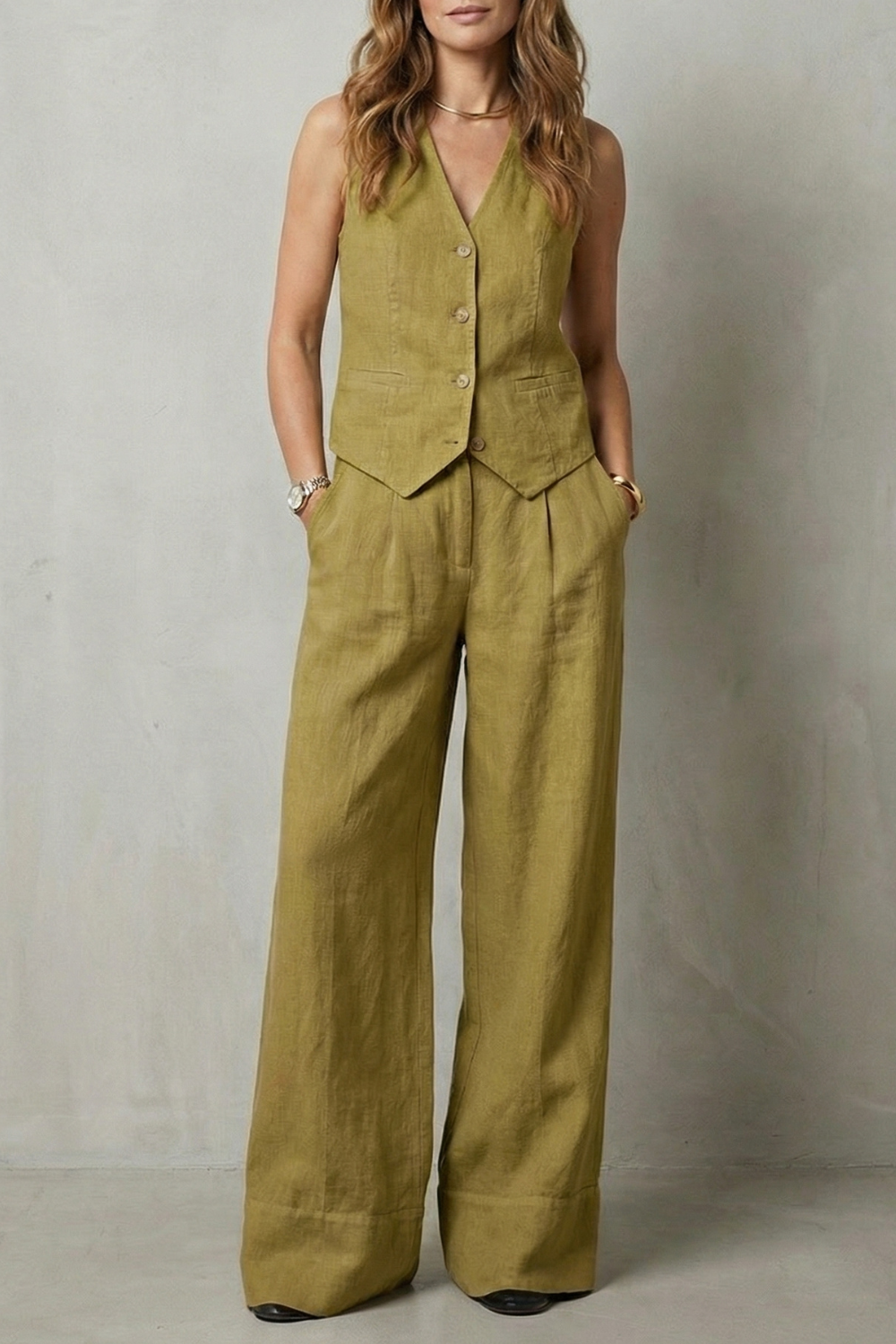 Linéaura – Relaxed tailored elegance – Vest and trouser set