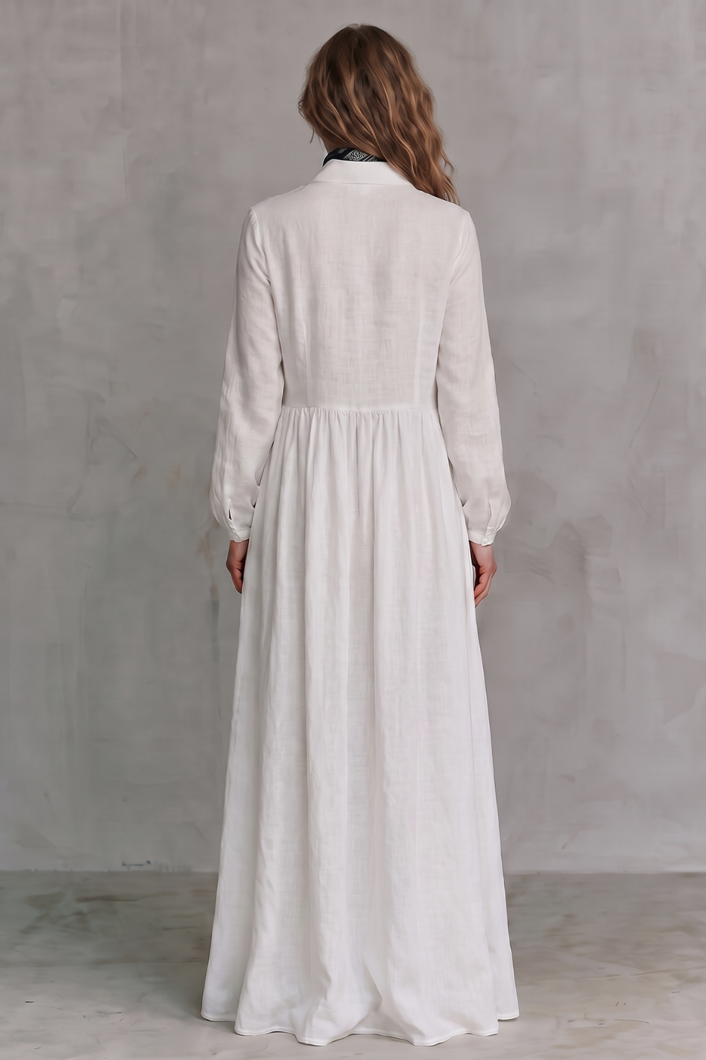 Lunarelle – Timeless minimalism – Mao collar maxi dress