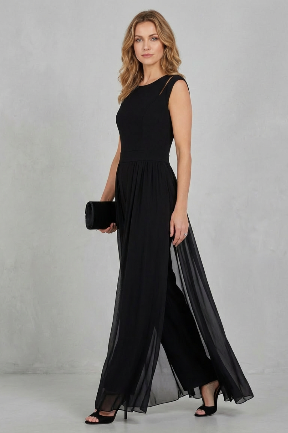Maelira – Sheer panel cutout – Evening jumpsuit