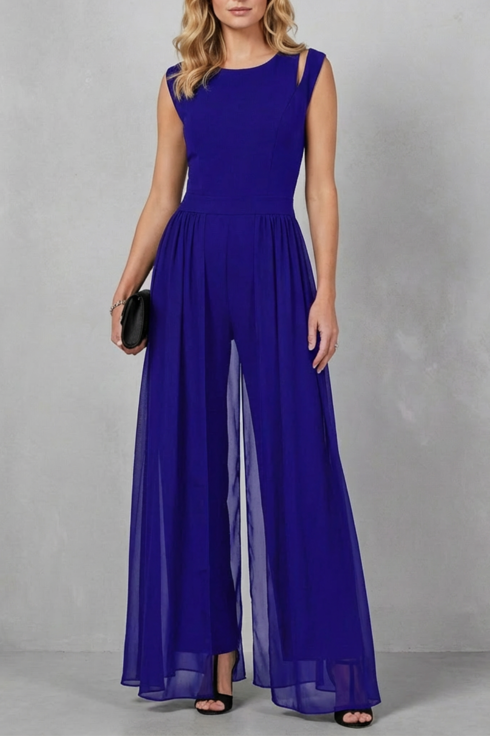 Maelira – Sheer panel cutout – Evening jumpsuit