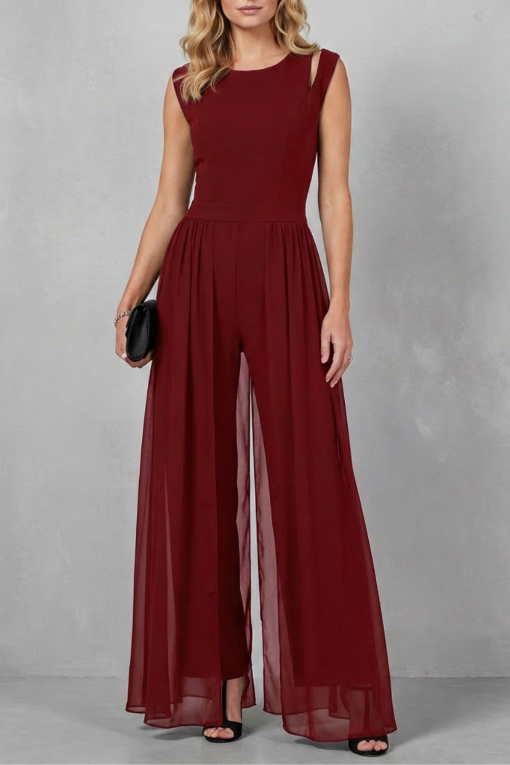 Maelira – Sheer panel cutout – Evening jumpsuit