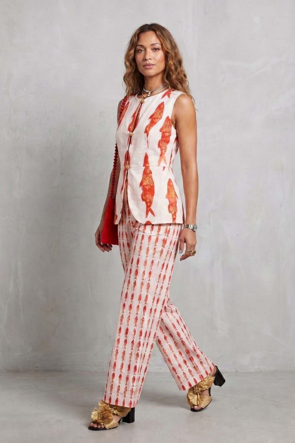 Mariselle – Coastal print sophistication – Trouser set
