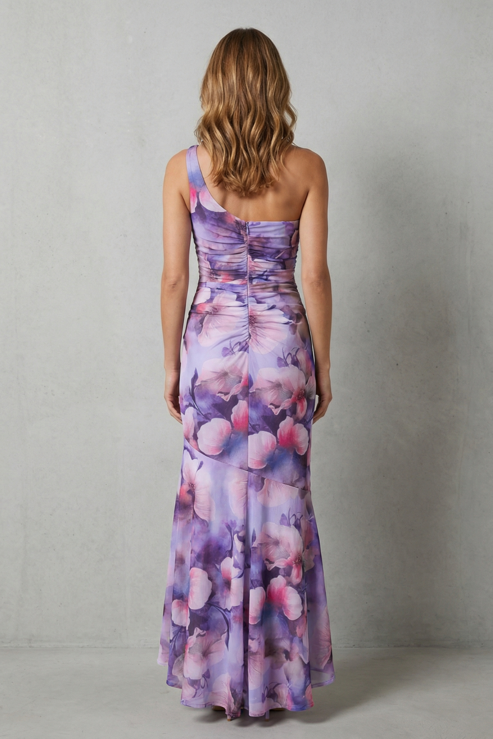 Marissa – Floral elegance – Women’s One-Shoulder Maxi Dress