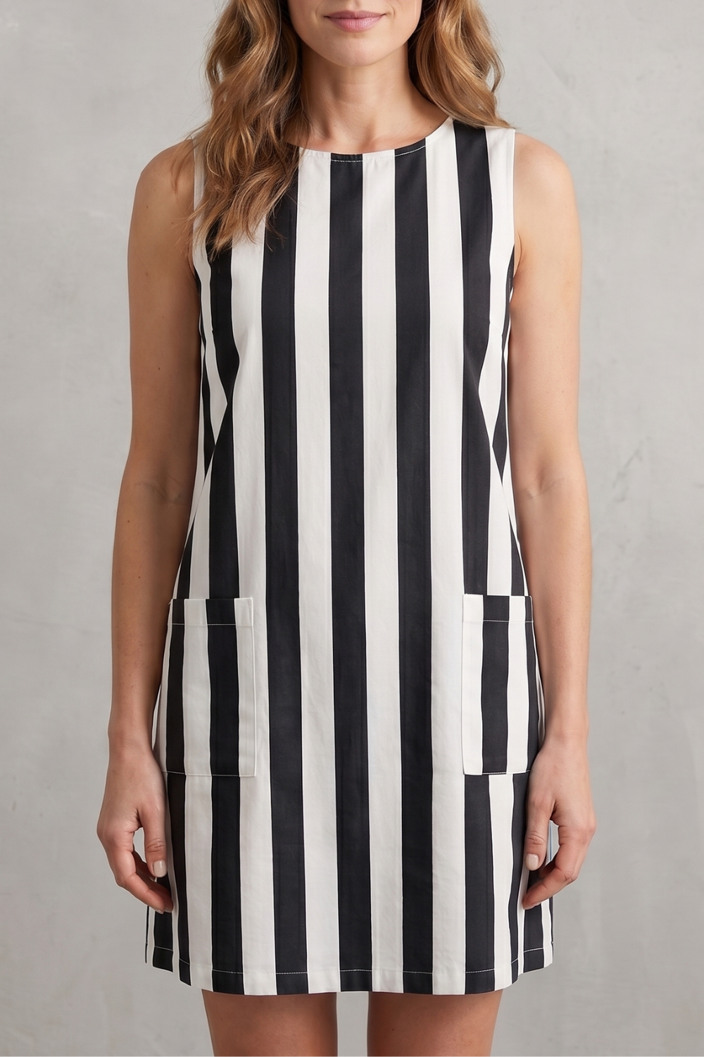 Marivelle – Monochrome striped charm – Mini dress
