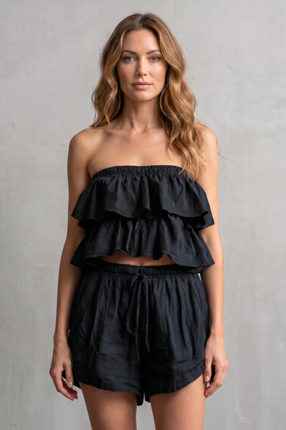 Marivelle – Ruffled seaside charm – Shorts set
