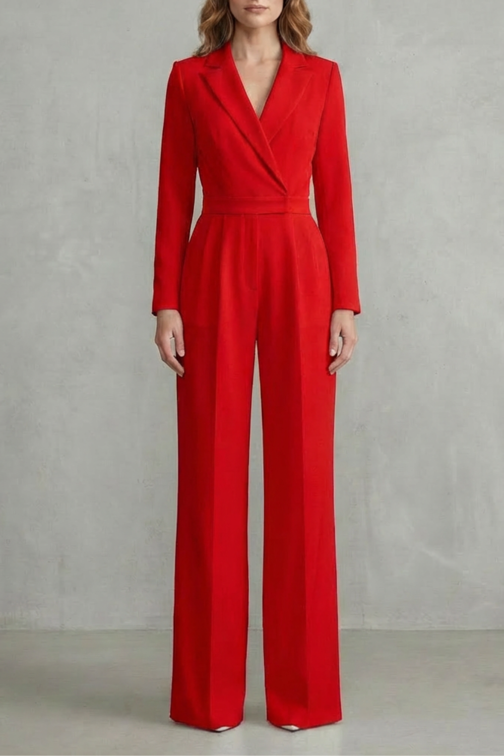 Meilun – Slant-breasted Mid-waist Pantsuit – Elegant Commuter Jumpsuit