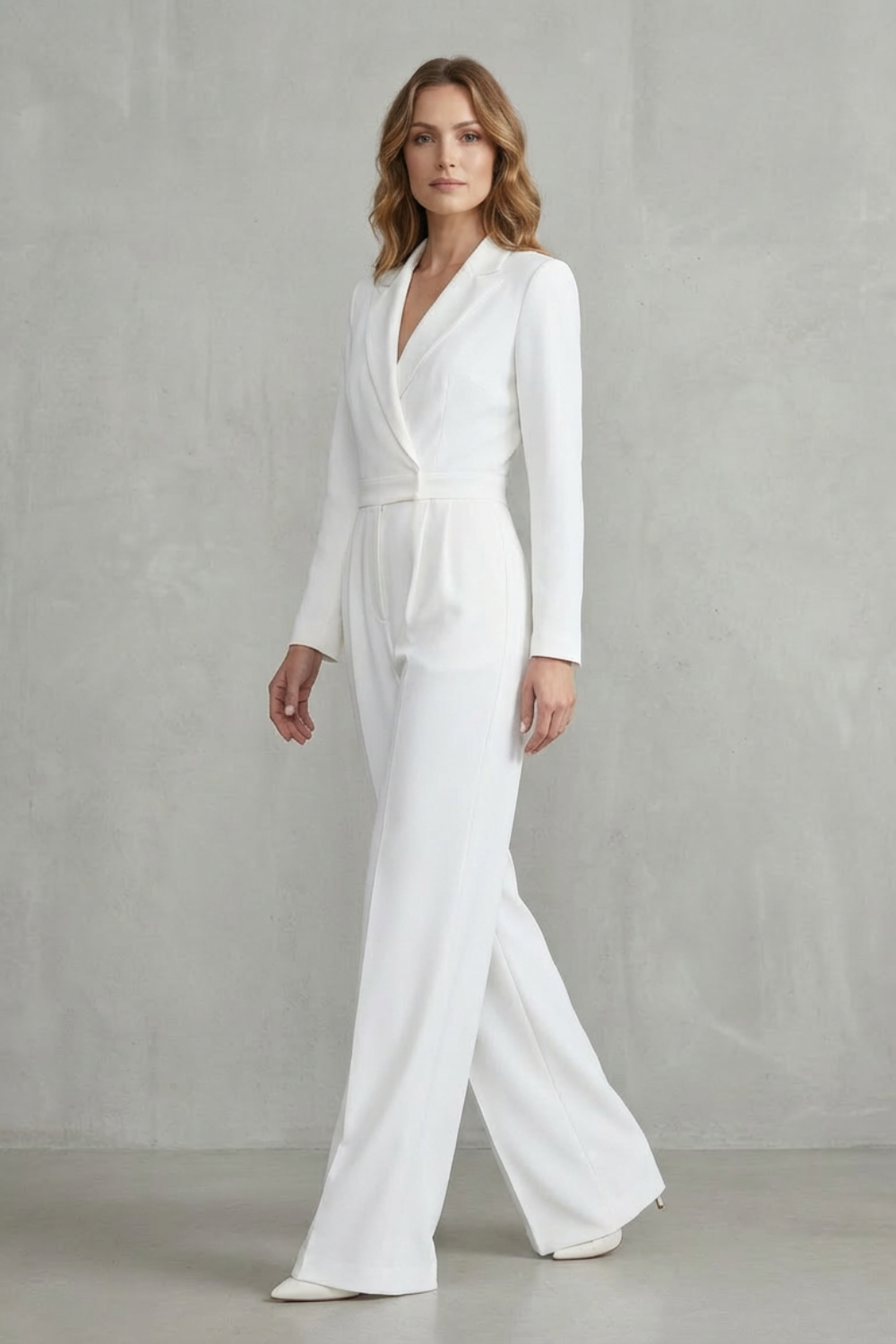 Meilun – Slant-breasted Mid-waist Pantsuit – Elegant Commuter Jumpsuit