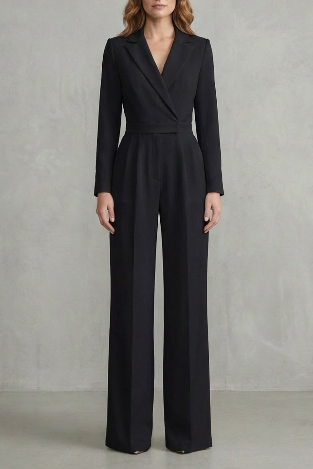 Meilun – Slant-breasted Mid-waist Pantsuit – Elegant Commuter Jumpsuit