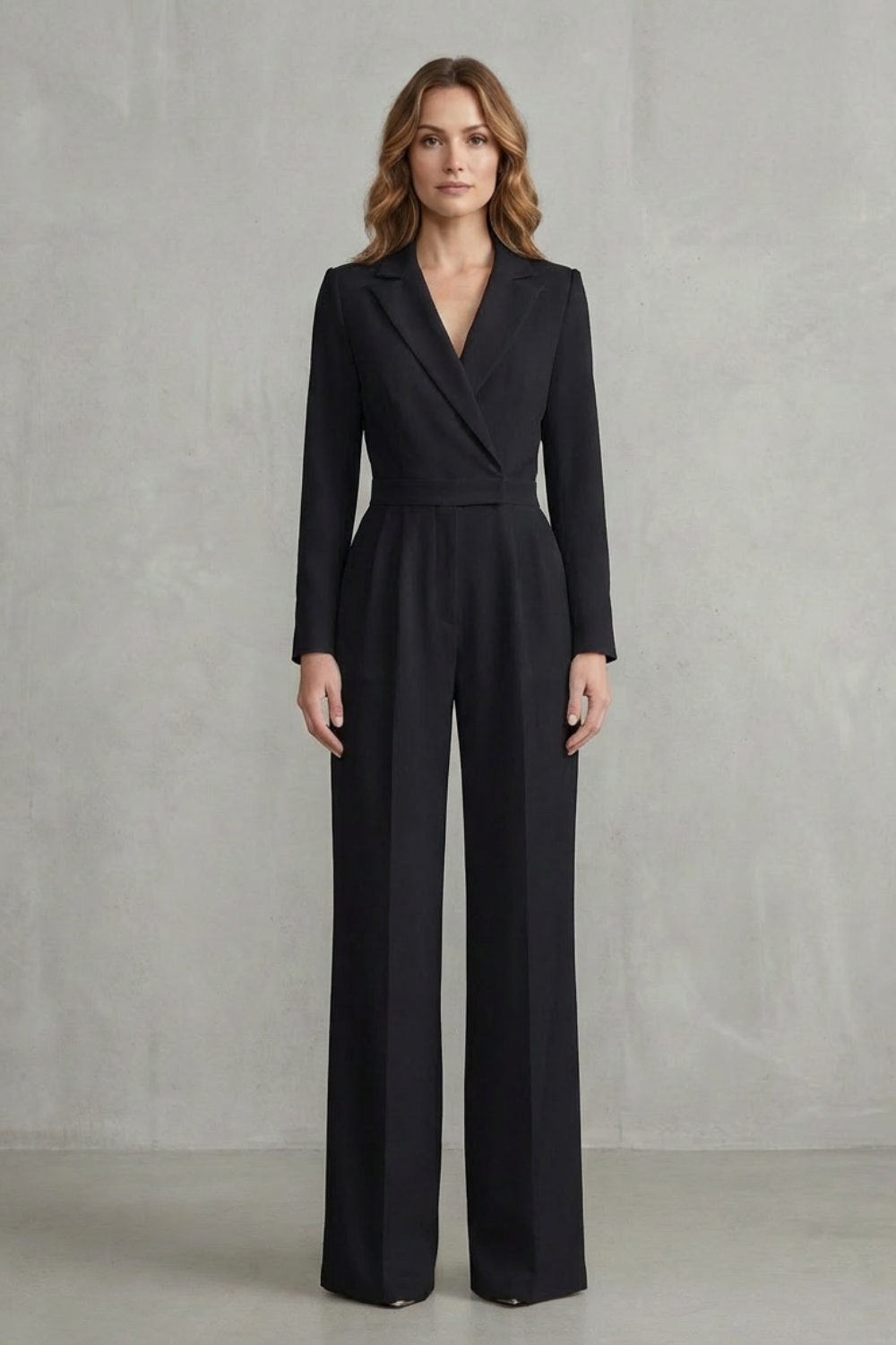 Meilun – Slant-breasted Mid-waist Pantsuit – Elegant Commuter Jumpsuit
