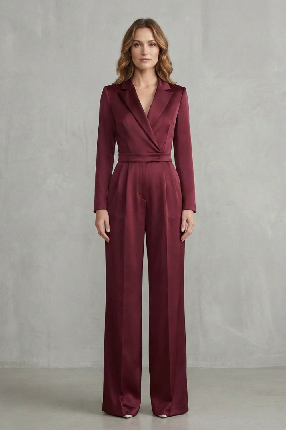 Meilun – Slant-breasted Mid-waist Pantsuit – Elegant Commuter Jumpsuit