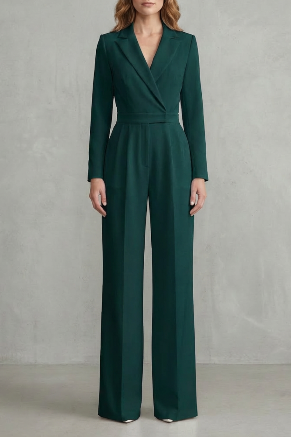 Meilun – Slant-breasted Mid-waist Pantsuit – Elegant Commuter Jumpsuit