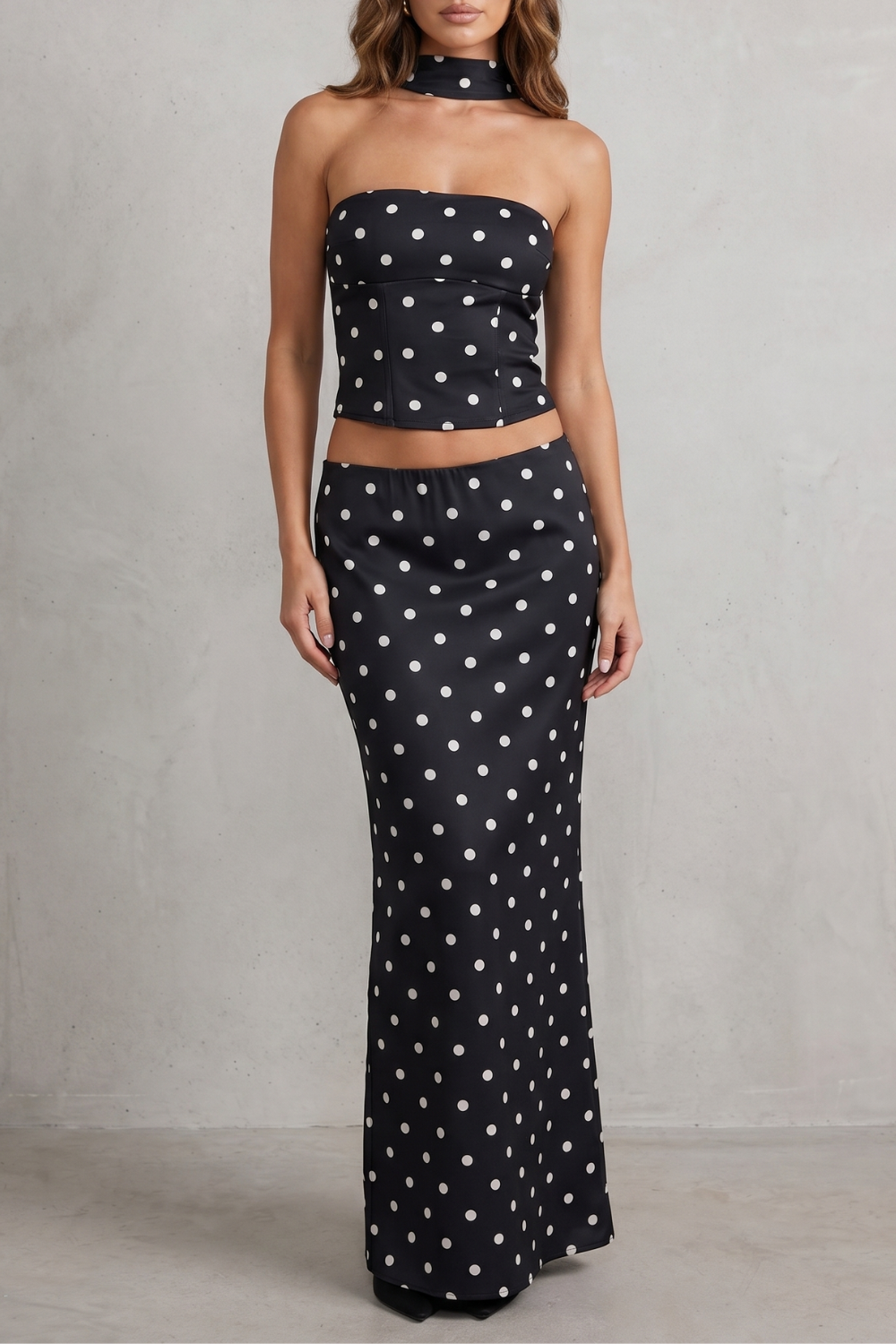 Montrielle – Chic polka dot allure – Two-piece set
