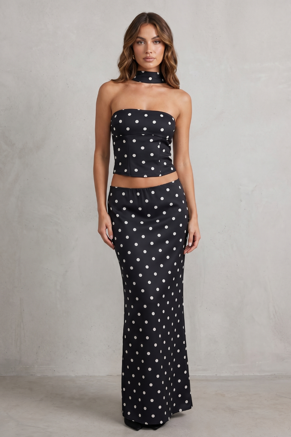 Montrielle – Chic polka dot allure – Two-piece set