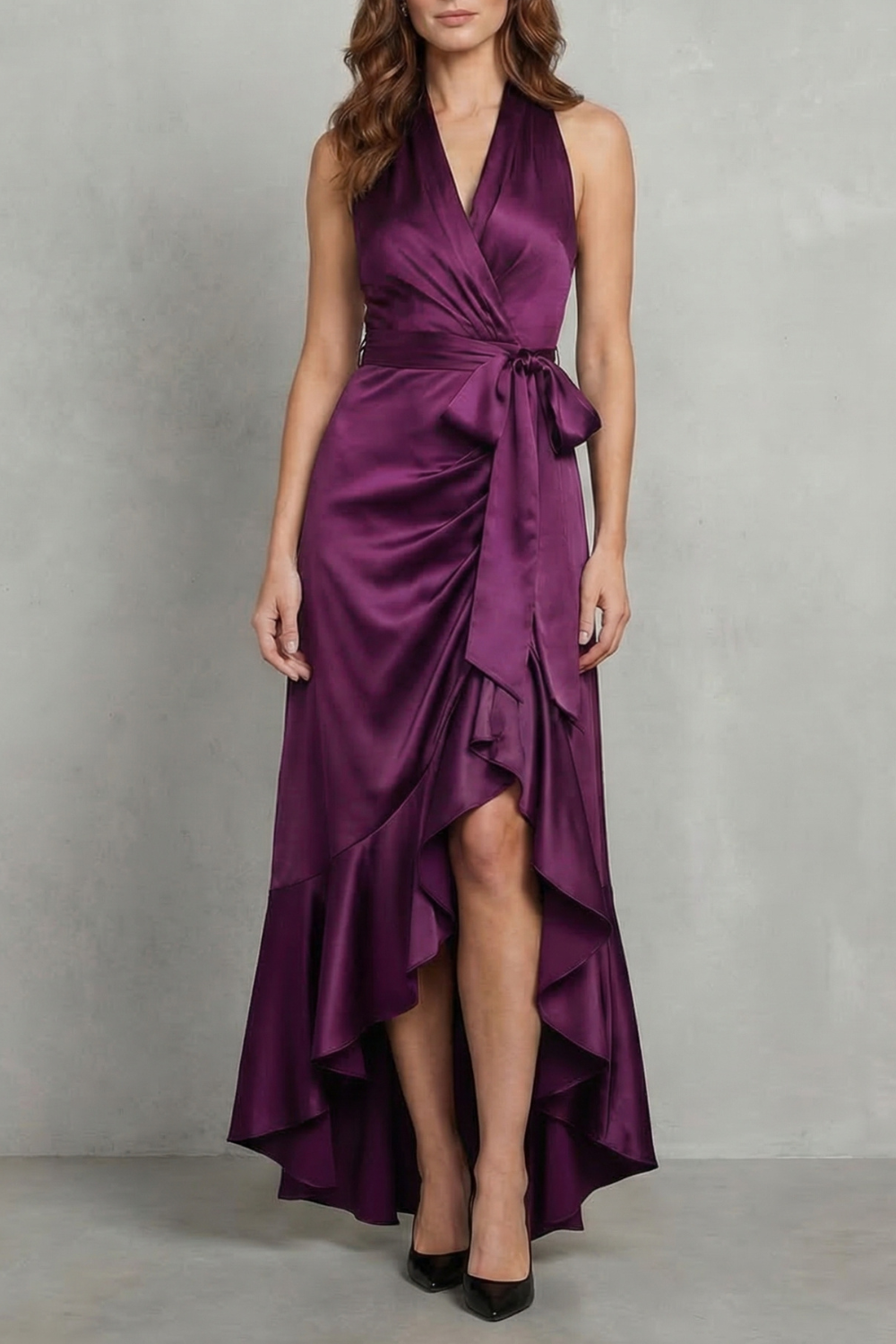 Noctavelle – Satin draped silhouette – Evening maxi dress