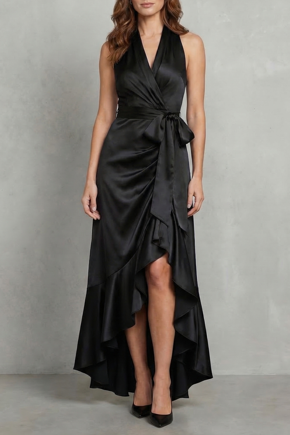 Noctavelle – Satin draped silhouette – Evening maxi dress