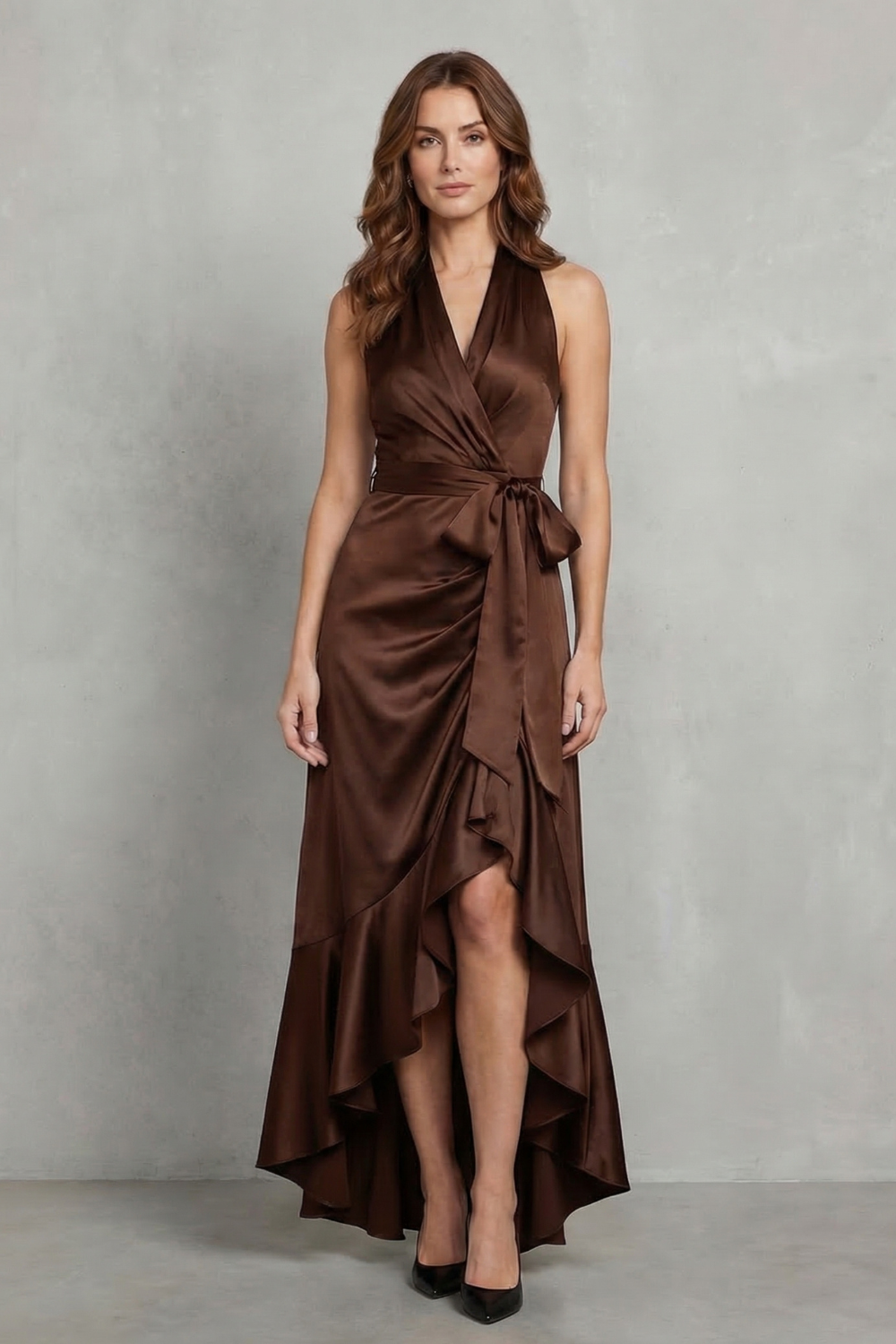 Noctavelle – Satin draped silhouette – Evening maxi dress