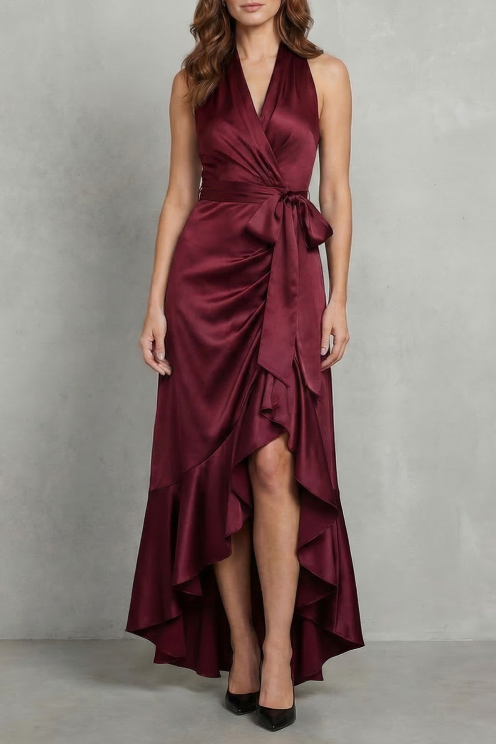 Noctavelle – Satin draped silhouette – Evening maxi dress