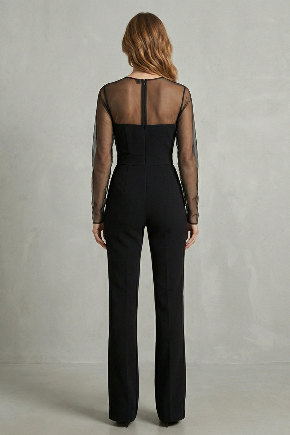 Noirelle – Sheer mesh elegant silhouette – Jumpsuit