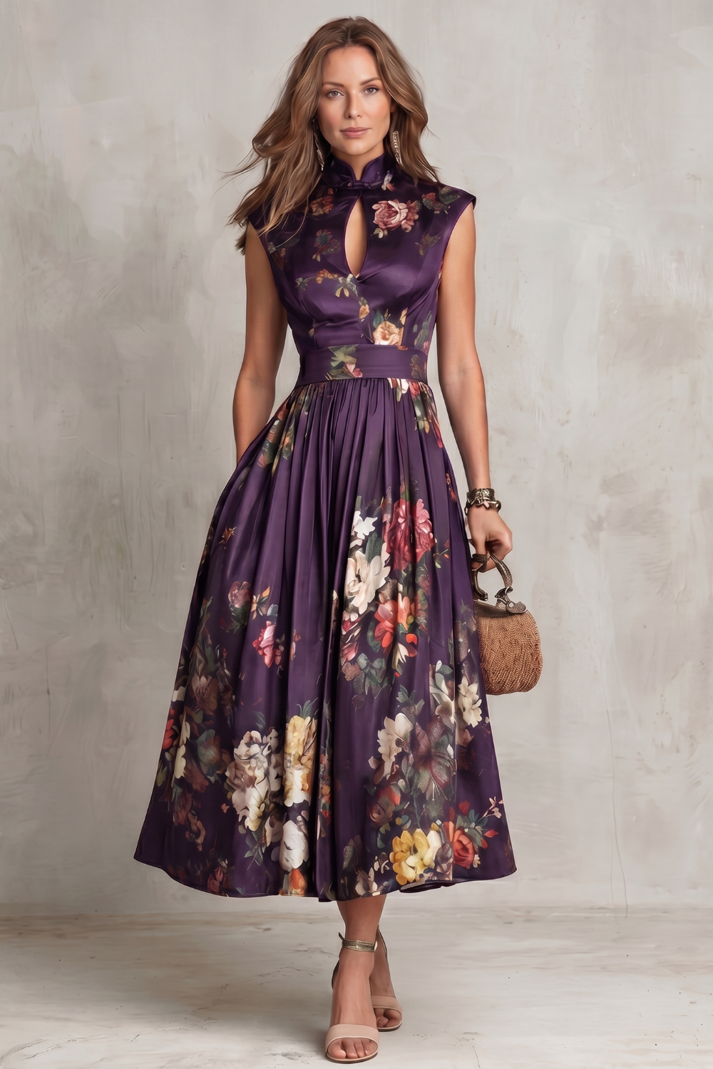 vintage floral formal dress Elegant Floral Off-shoulder Party Evening Dress