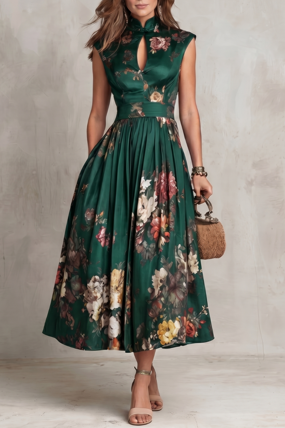 Noirelle – Vintage floral elegance – Midi dress