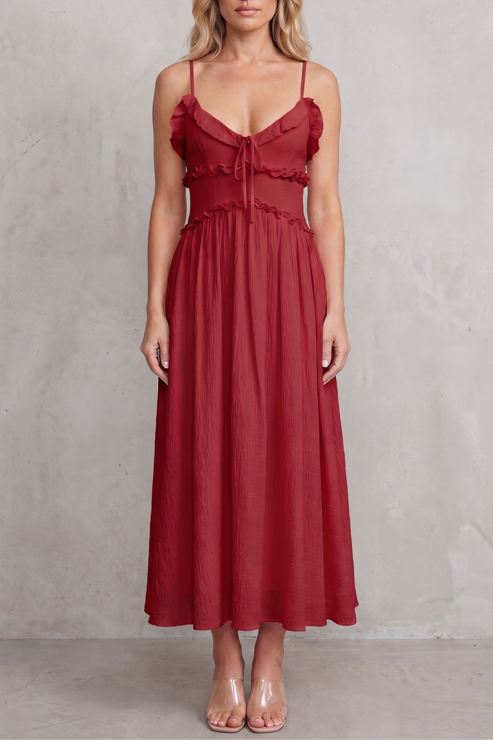 Rosabelle – Ruffled sweetheart romance – Midi dress