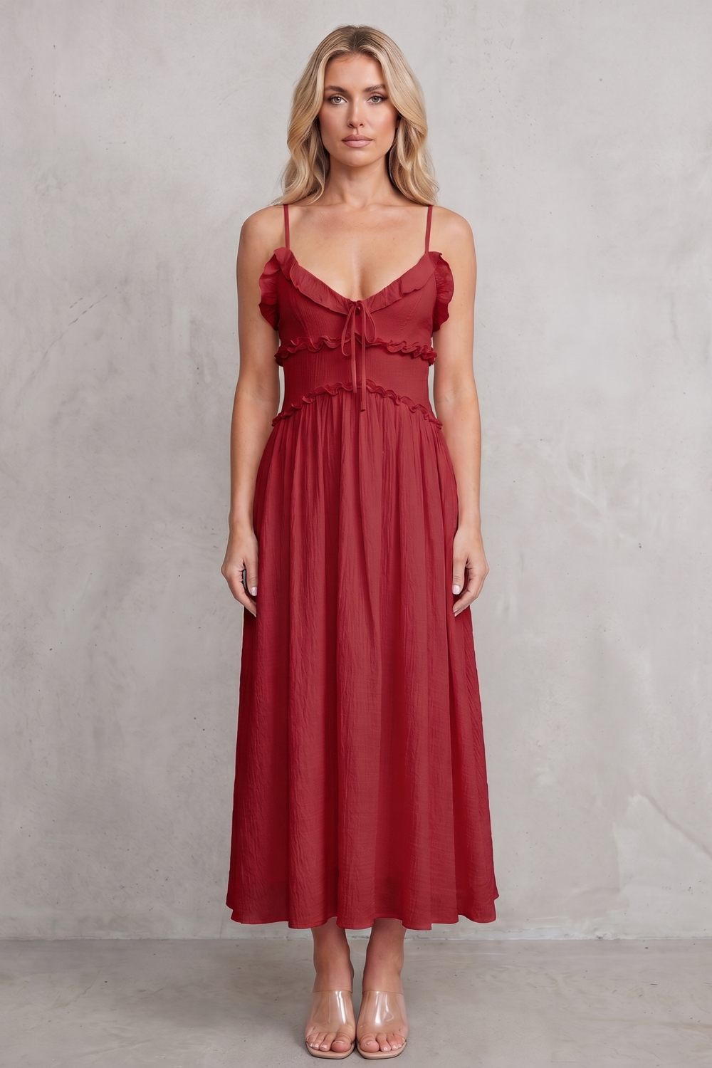 Rosabelle – Ruffled sweetheart romance – Midi dress