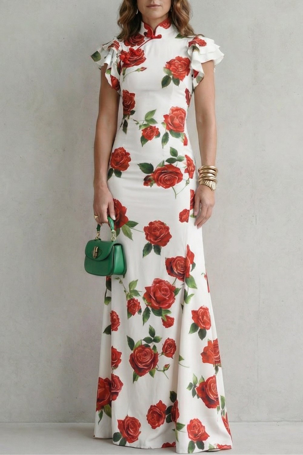 Rosavelle – Romantic rose print – Maxi dress