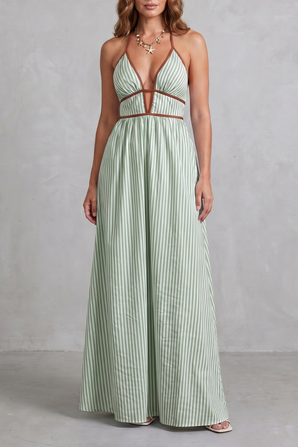 Serelisse – Striped backless silhouette – Maxi dress