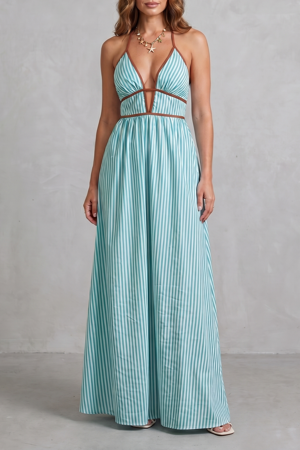 Serelisse – Striped backless silhouette – Maxi dress