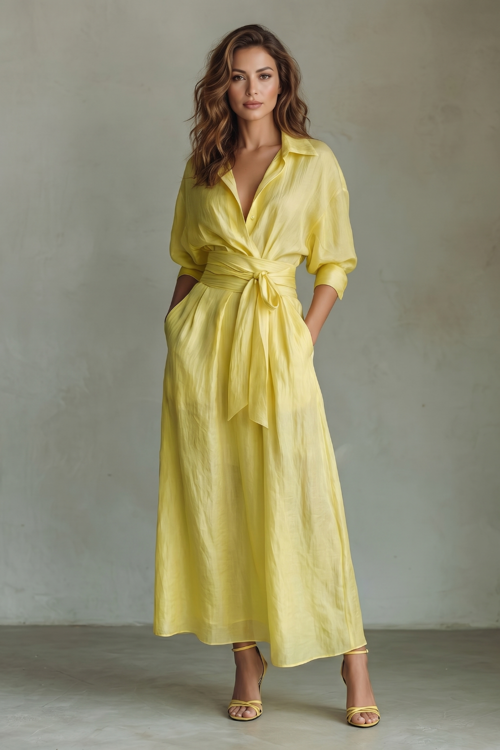 breezy maxi dress in Tropicana CAA05F6G021RM Features Solevera Belted breezy elegance