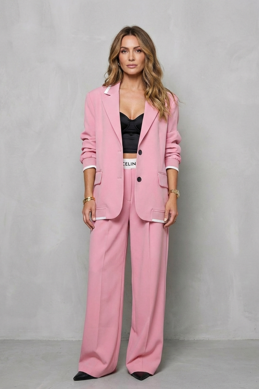 Talia – Elegant Wide-Leg Pantsuit Set – Two-Piece Power Look