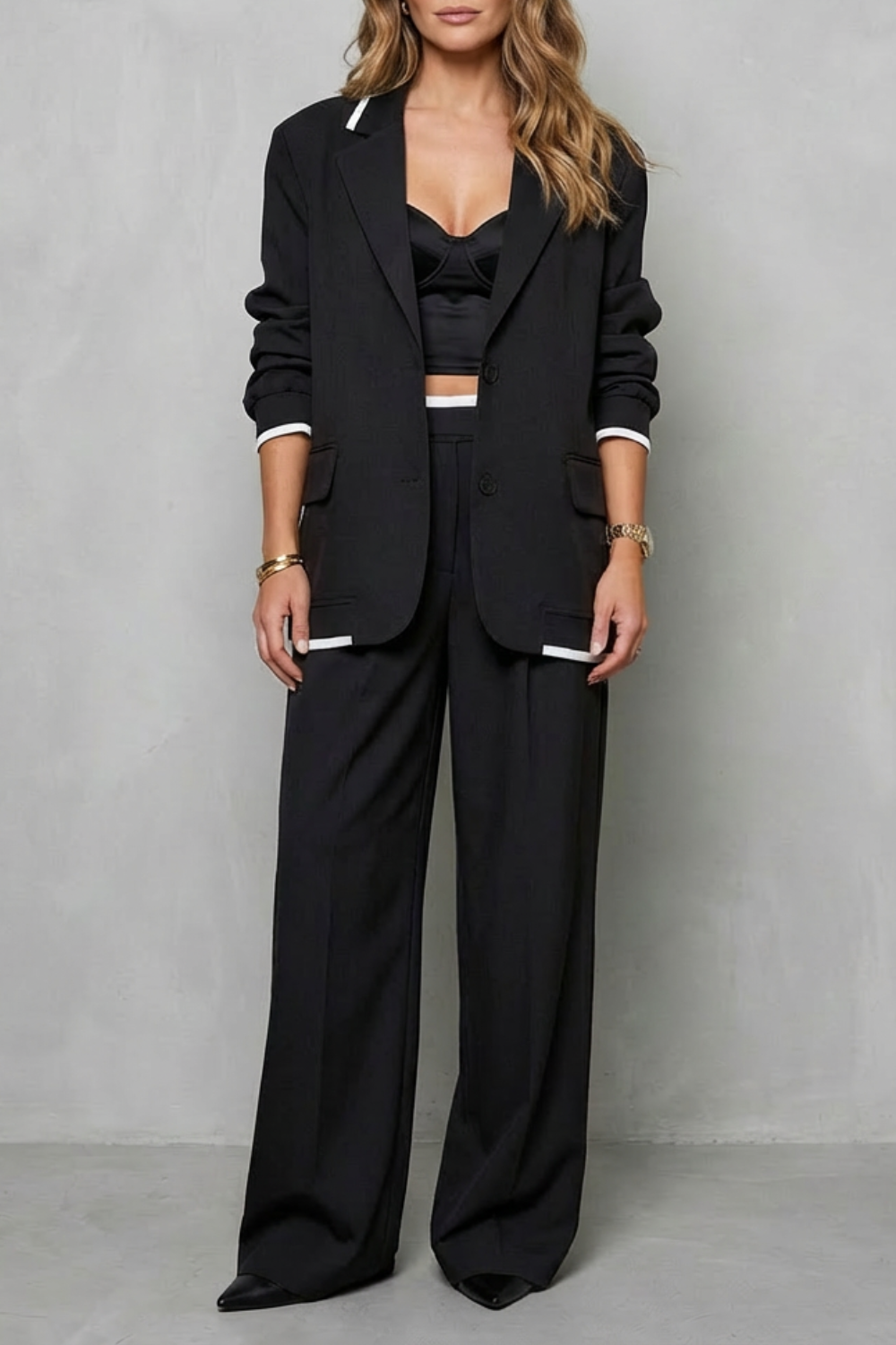 Talia – Elegant Wide-Leg Pantsuit Set – Two-Piece Power Look