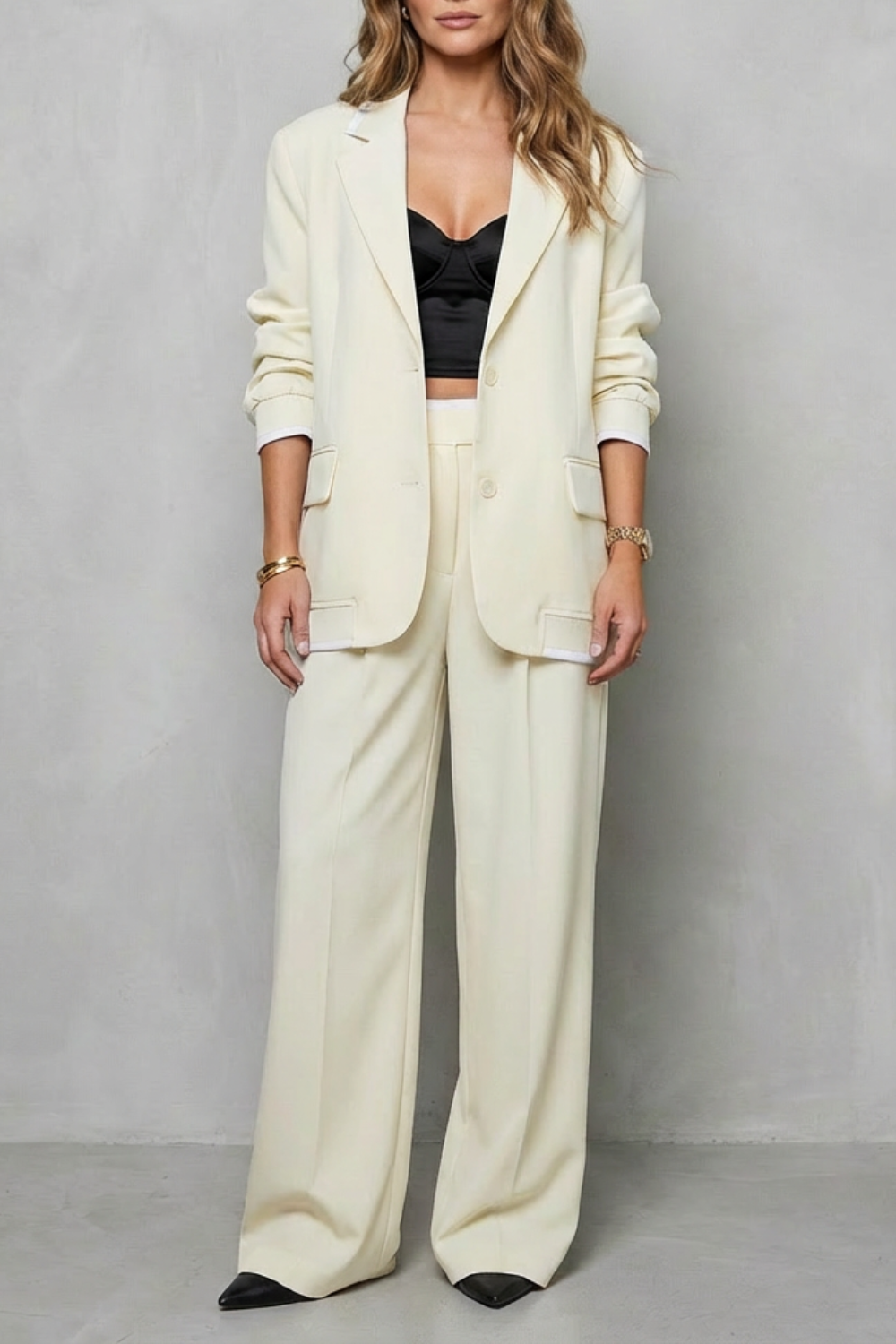 Talia – Elegant Wide-Leg Pantsuit Set – Two-Piece Power Look