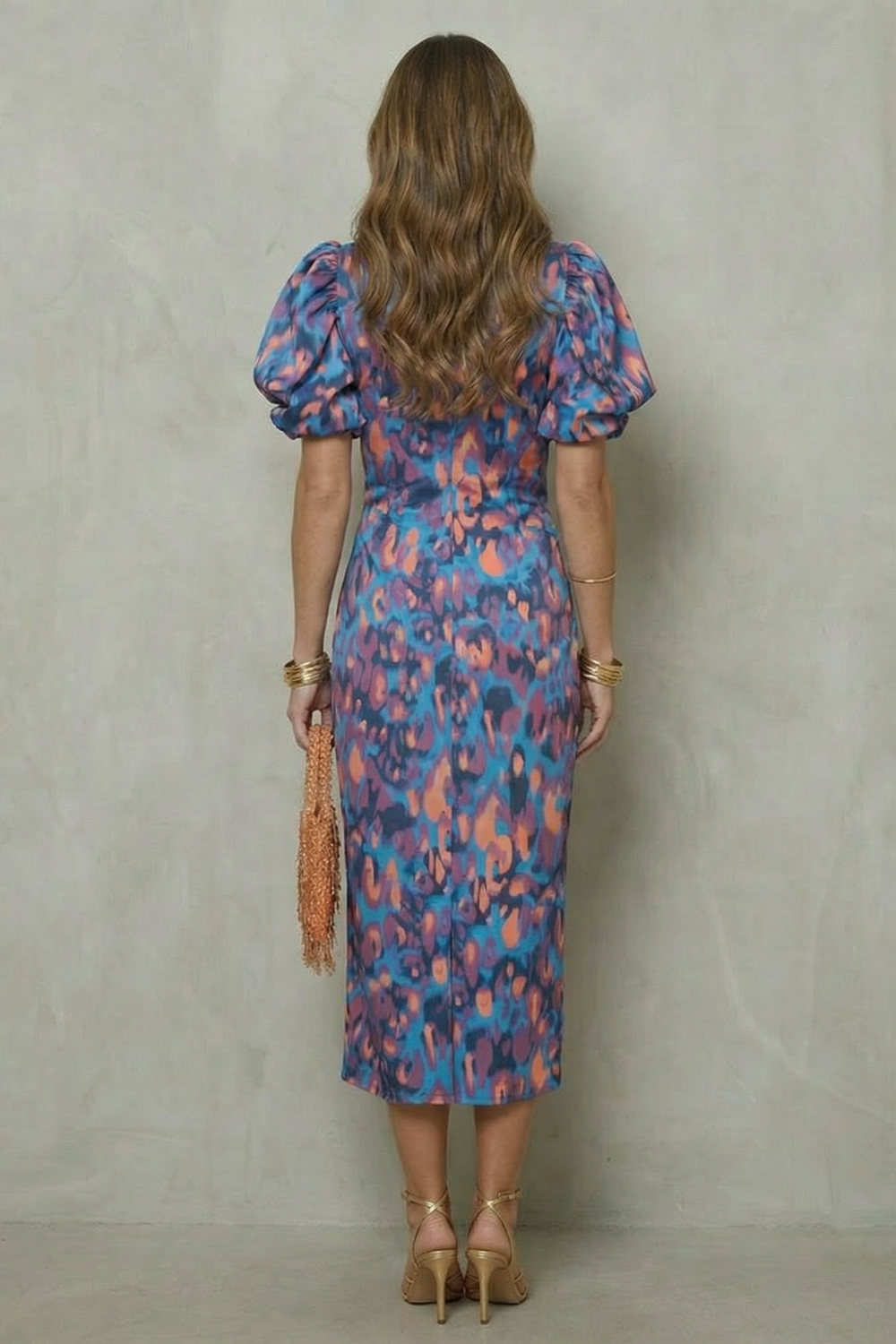 bold print midi dress Fifteen Twenty Kourtney Cross Front Midi Dress - Leopard