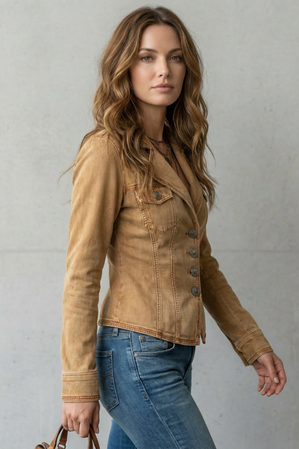 Valmira – Sculpted silhouette – Denim blazer