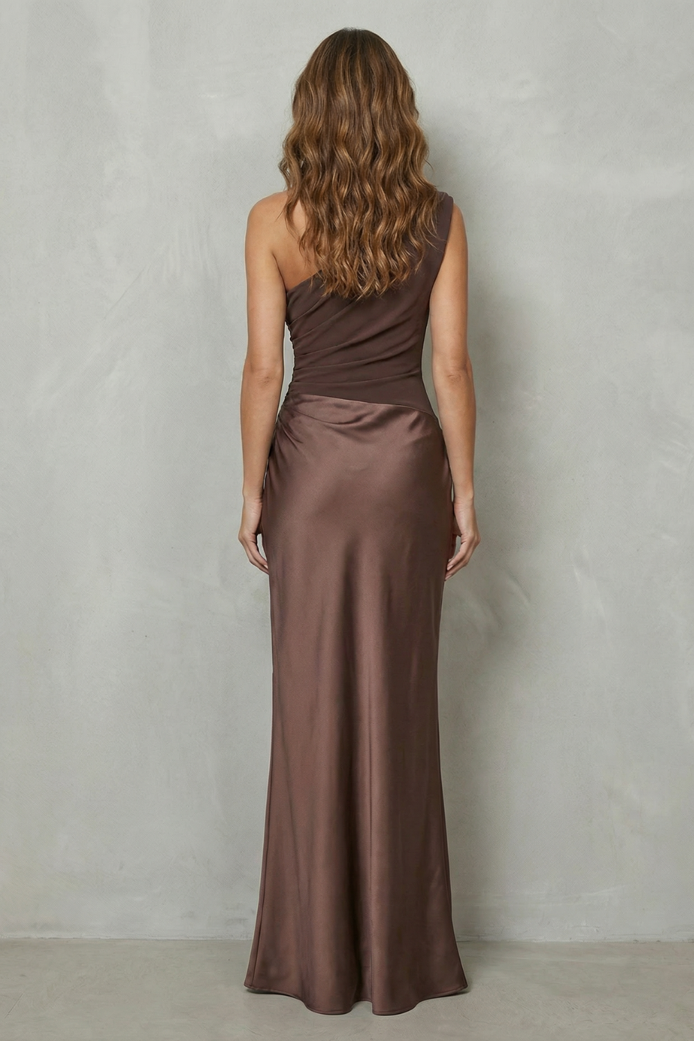 Velmoura Asymmetric satin drape Evening gown Velmoura Asymmetric satin drape Evening gown