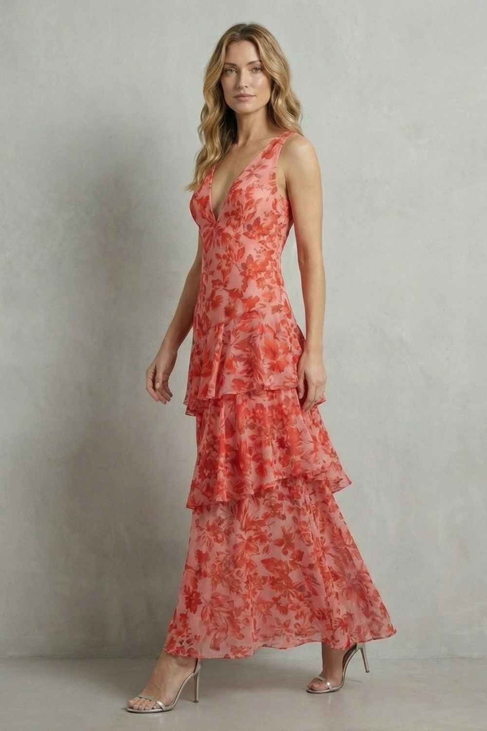 tiered chiffon maxi dress Chiffon Tiered Maxi Dress