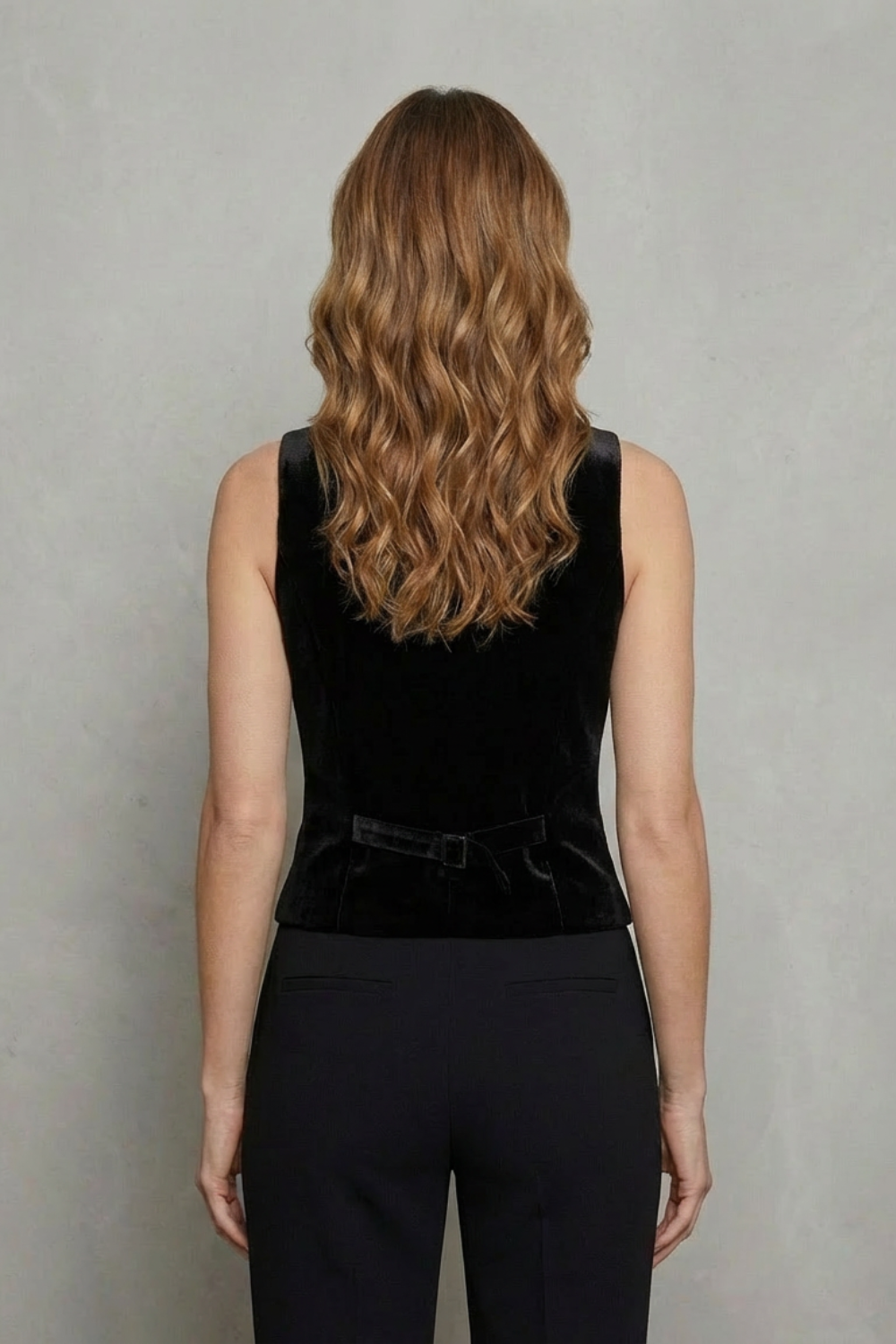 Viviette – Velvet Waistcoat Vest – Vintage-Inspired Buttoned Sleeveless Top